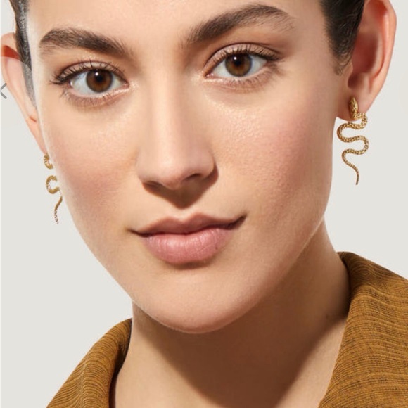 Ana Luisa “Sylvie” Gold Snake Earrings - Picture 5 of 6